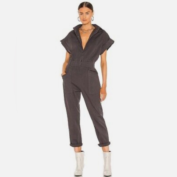 pistola Pants - PISTOLA Dani Pull-On Utility‎ Jumpsuit - Charcoal Grey - Size XS